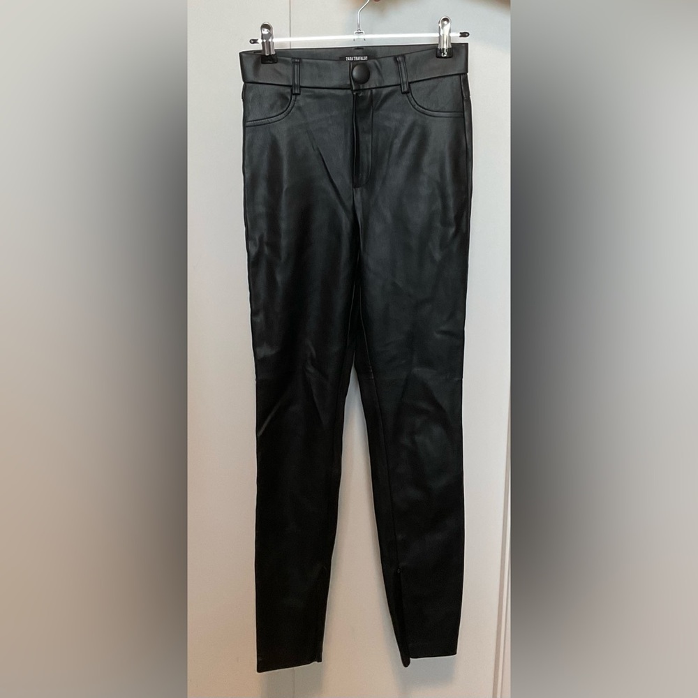 black zara faux leather leggings